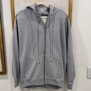 Brandy Melville Christy Grey Zip Up Hoodie XL